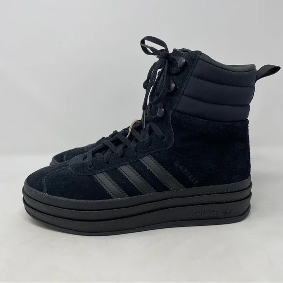 Adidas Gazelle High Boots Triple Black Women’s Athletic Sneakers ID6983 - NWT - Picture 8 of 14